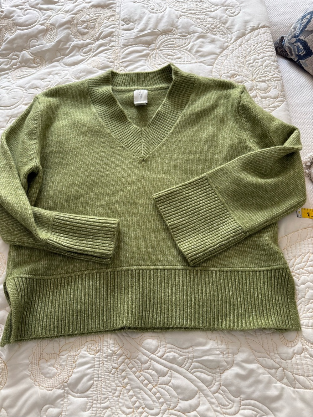 Joie V-Neck Olive Green Women's Sweater